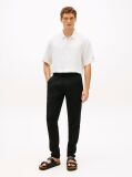 Black Harlem Tapered Leg Linen Blend Chinos  Men