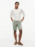 Grey Denton Print Slim 9.5" Inseam Chino Shorts  Men