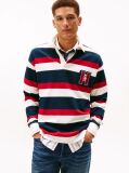 Multi Logo Appliqué Stripe Relaxed Rugby Shirt  Men