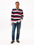 Multi Logo Appliqué Stripe Relaxed Rugby Shirt  Men