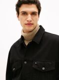 Black Relaxed Washed Denim Trucker Jacket  Men