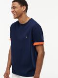Blue Mixed Texture T-Shirt  Men