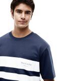 Blue Logo Colour-Blocked Relaxed T-Shirt  Men