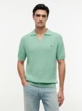 Green Regular Fit Knit Polo Shirt  Men