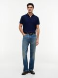 Blue Regular Fit Jacquard Polo Shirt  Men