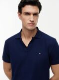Blue Regular Fit Jacquard Polo Shirt  Men