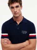 Blue Regular Fit Signature Textured Polo Shirt  Men