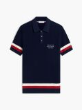 Blue Regular Fit Signature Textured Polo Shirt  Men