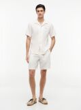 Beige Dover Linen Blend 8" Inseam Chino Shorts  Men
