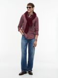 Red Regular Fit Flex Stripe Shirt  Men