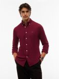 Red Slim Fit Knit Pique Shirt  Men
