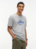 Grey Contrast Logo Crew Neck Jersey T-Shirt  Men