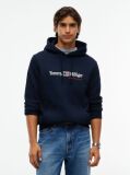Blue Logo Fleece Drawstring Hoody  Men