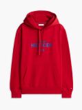 Red Logo Embroidery Fleece Hoody  Men