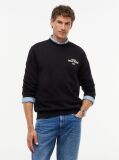 Black 1985 Logo Terry Crew Neck Sweatshirt  Men