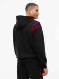 Black Varsity Logo Contrast Stripe Hoody  Men