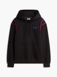 Black Varsity Logo Contrast Stripe Hoody  Men