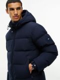 Blue Logo Patch Down Hooded Puffer Jacket  Men