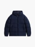 Blue Logo Patch Down Hooded Puffer Jacket  Men