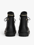Black Knit Cuff Cleat Ankle Boots  Girls