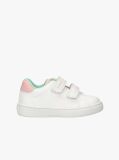 White Hook And Loop Sneakers  Girls