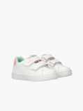 White Hook And Loop Sneakers  Girls