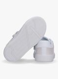 White Shimmering Lace Up Low Cut Sneakers  Girls