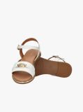 White TH Monogram Plaque Sandals  Girls