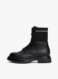 Black Rib-Knit Cleat Lace-Up Ankle Boots  Girls