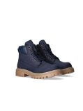 Blue Cleat Debossed Ankle Boots  Kids Unisex