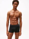 Black 3-Pack Microfibre Logo Waistband Trunks  Men