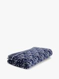 Blue Essential Logo Yarn Dyed Velour Beach Towel  Unisex