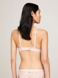 Pink Floral Lace Unlined Plunge Bra  Women