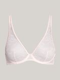 Pink Floral Lace Unlined Plunge Bra  Women
