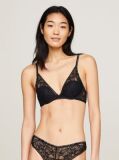 Black Premium Lace Unpadded Plunge Bra  Women