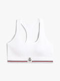 White TH Crest Racerback Ribbed Bralette  Women