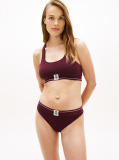 Red TH Crest Ribbed Thong  Women