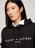 Black Essential Hoodie With Logo  Women