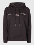Black Essential Hoodie With Logo  Women