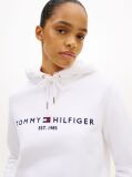 White Essential Hoodie With Logo  Women