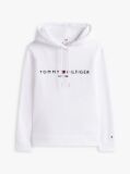 White Essential Hoodie With Logo  Women