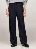 Blue Pigment Dyed Relaxed Straight Leg Trousers  Women