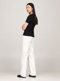 Black Ribbed V-Neck Slim Fit T-Shirt  Women