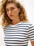 Multi Flag Embroidery Ribbed Slim T-Shirt  Women