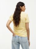 Yellow Flag Embroidery Ribbed Slim T-Shirt  Women
