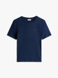 Blue Flag Embroidery Ribbed Slim T-Shirt  Women