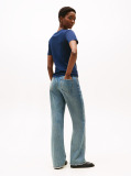Blue Flag Embroidery Ribbed Slim T-Shirt  Women