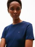 Blue Flag Embroidery Ribbed Slim T-Shirt  Women