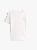 White Flag Embroidery Ribbed Slim T-Shirt  Women