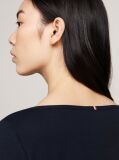 Blue Boat Neck Slim Fit T-Shirt  Women